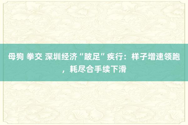 母狗 拳交 深圳经济“跛足”疾行：样子增速领跑，耗尽合手续下滑