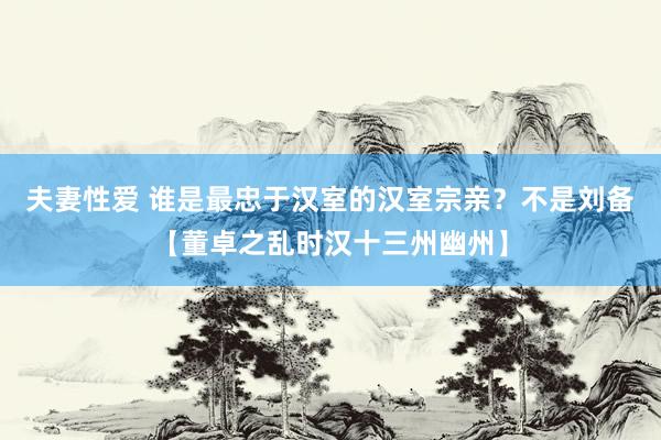 夫妻性爱 谁是最忠于汉室的汉室宗亲？不是刘备【董卓之乱时汉十三州幽州】