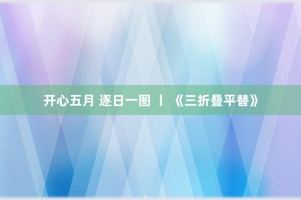 开心五月 逐日一图 丨 《三折叠平替》