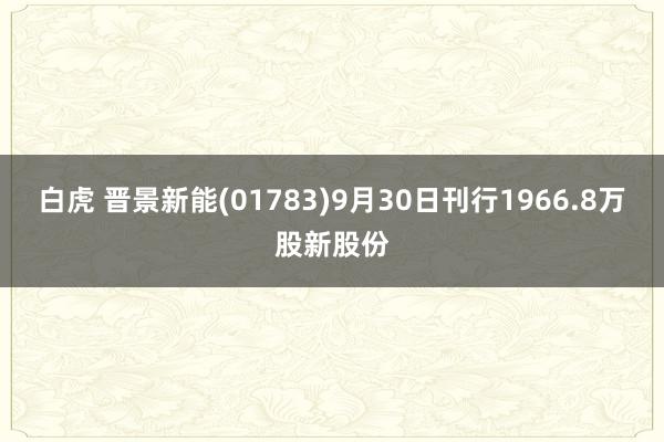 白虎 晋景新能(01783)9月30日刊行1966.8万股新股份