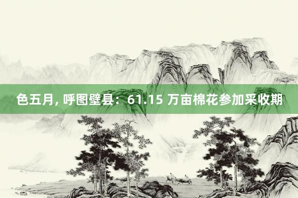 色五月， 呼图壁县：61.15 万亩棉花参加采收期