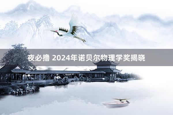 夜必撸 2024年诺贝尔物理学奖揭晓