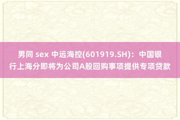 男同 sex 中远海控(601919.SH)：中国银行上海分即将为公司A股回购事项提供专项贷款