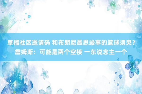 草榴社区邀请码 和布朗尼最思竣事的篮球须臾？詹姆斯：可能是两个空接 一东说念主一个