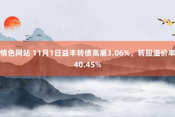 情色网站 11月1日益丰转债高潮3.06%，转股溢价率40.45%