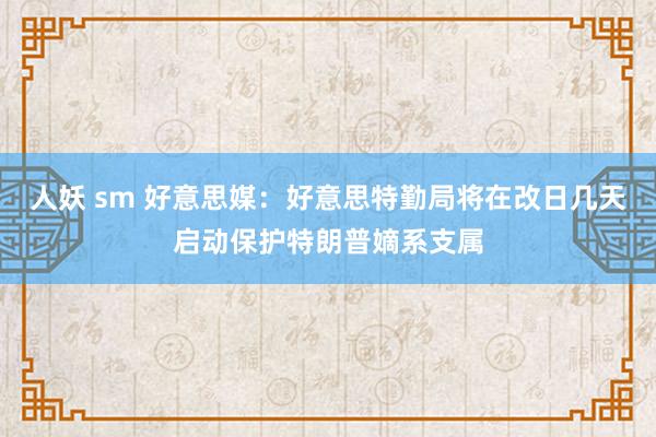 人妖 sm 好意思媒：好意思特勤局将在改日几天启动保护特朗普嫡系支属