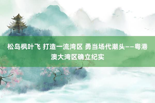 松岛枫叶飞 打造一流湾区 勇当场代潮头——粤港澳大湾区确立纪实