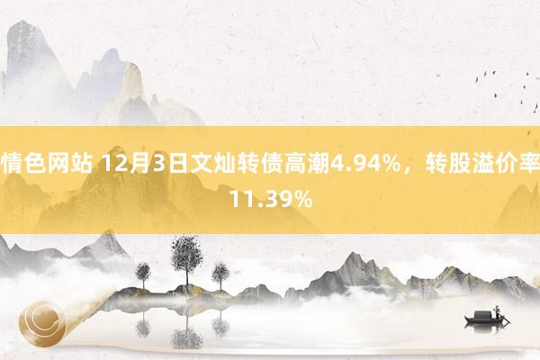 情色网站 12月3日文灿转债高潮4.94%，转股溢价率11.39%