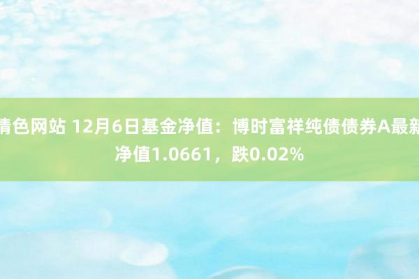 情色网站 12月6日基金净值：博时富祥纯债债券A最新净值1.0661，跌0.02%