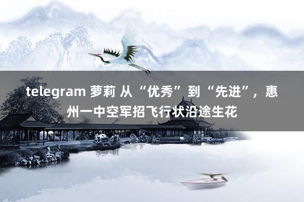 telegram 萝莉 从 “优秀” 到 “先进”，惠州一中空军招飞行状沿途生花