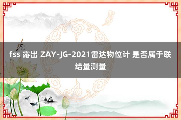 fss 露出 ZAY-JG-2021雷达物位计 是否属于联结量测量