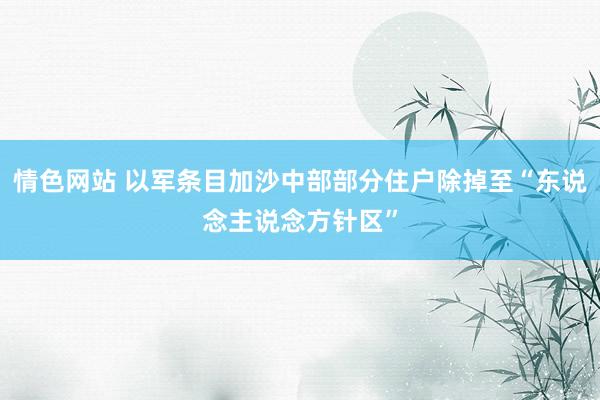 情色网站 以军条目加沙中部部分住户除掉至“东说念主说念方针区”