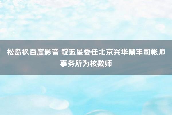 松岛枫百度影音 靛蓝星委任北京兴华鼎丰司帐师事务所为核数师