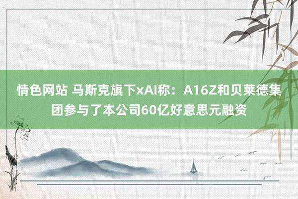 情色网站 马斯克旗下xAI称：A16Z和贝莱德集团参与了本公司60亿好意思元融资