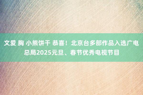 文爱 胸 小熊饼干 恭喜！北京台多部作品入选广电总局2025元旦、春节优秀电视节目