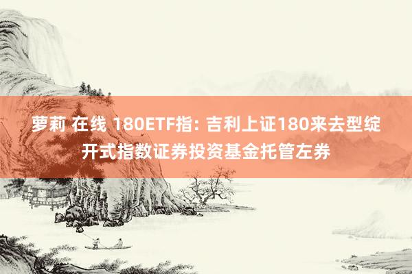 萝莉 在线 180ETF指: 吉利上证180来去型绽开式指数证券投资基金托管左券