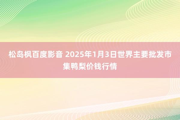 松岛枫百度影音 2025年1月3日世界主要批发市集鸭梨价钱行情