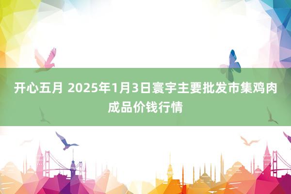 开心五月 2025年1月3日寰宇主要批发市集鸡肉成品价钱行情