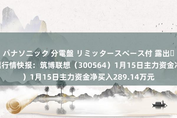 パナソニック 分電盤 リミッタースペース付 露出・半埋込両用形 股票行情快报：筑博联想（300564）1月15日主力资金净买入289.14万元
