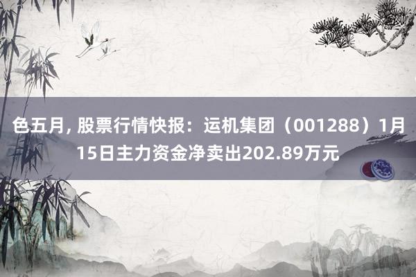 色五月， 股票行情快报：运机集团（001288）1月15日主力资金净卖出202.89万元