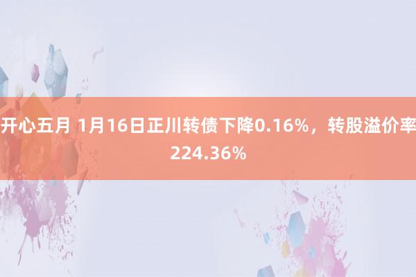 开心五月 1月16日正川转债下降0.16%，转股溢价率224.36%